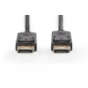 Digitus DisplayPort Bağlantı Kablosu, DP erkek <-> DP erkek, 10 metre, kilit mekanizmalı, Full HD 1080p, siyah renk