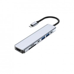 Daytona HC13C 7'li USB Type-C Docking Station Giriş:USB Tip-C=>Çıkış:HDMI+2*USB3.2+Lan+SD+TF+PD